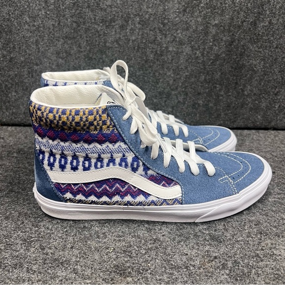 VANS Sk8-Hi Fair Isle Blue/Multicolor Size 9.5 Men’s/ 11 Womens - Picture 6 of 12